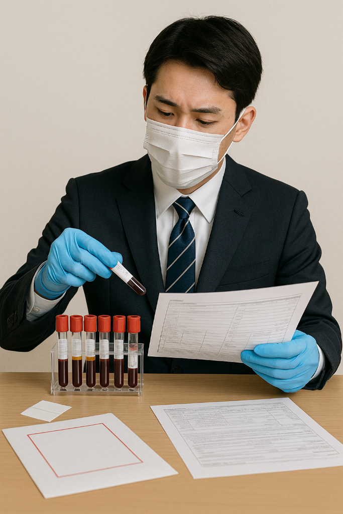 MEDI ALPHA PLUS スタッフによる検体取り扱い